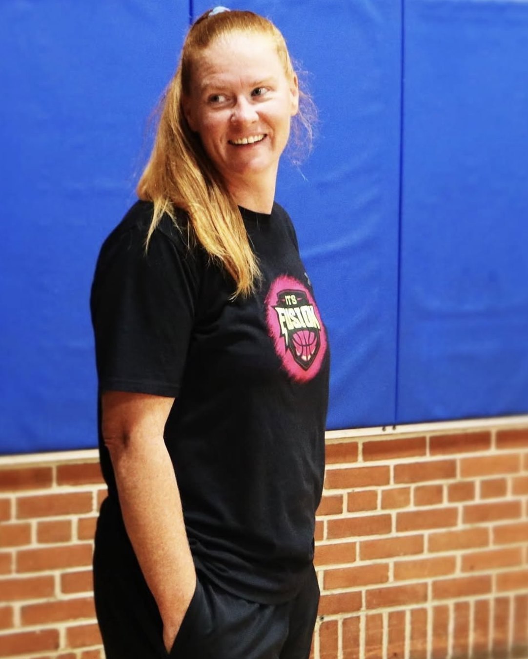Katie Fudd on the floor during a Game-Time Skills development session